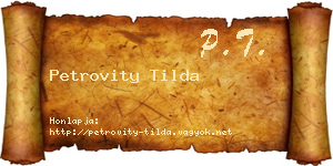 Petrovity Tilda névjegykártya